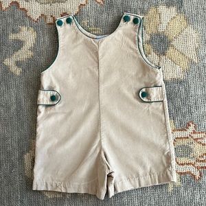 Bella Bliss fine corduroy tan Jon Jon with green detail- pristine- worn once